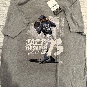 Gray Men’s Baseball Graphic Tee - Chisholm Jr. Jazz Design